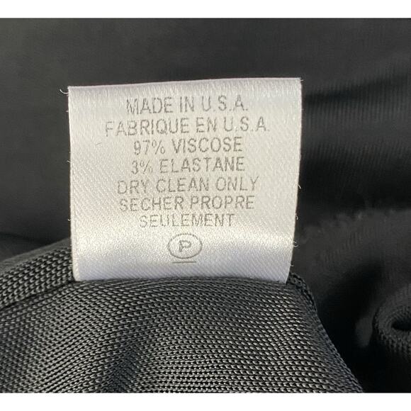 Vintage Diane Von Furstenberg Sz 4Stretch Black Ponte Blk Drape Empire Ptd Waist - Picture 9 of 14